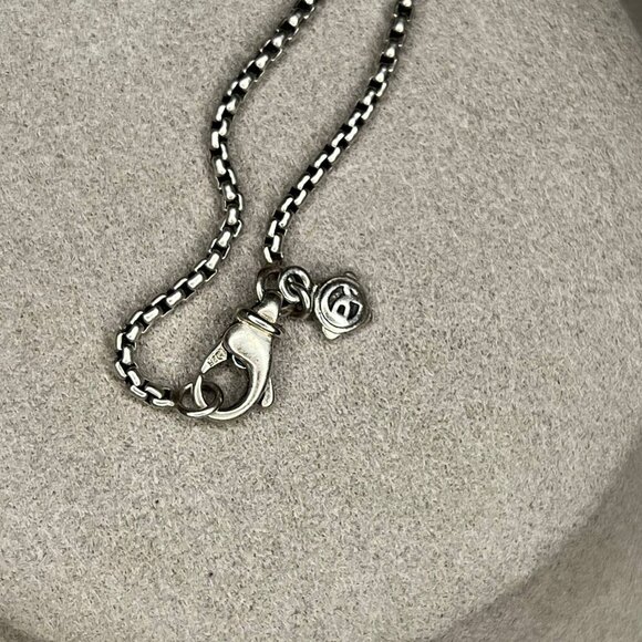 Authentic david yurman heart necklace sterling silver open heart cable charm - Picture 9 of 10